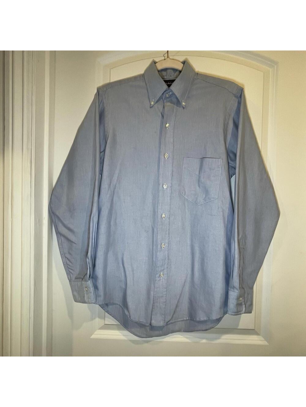 Vintage GANT Oxford Dress Shirt Men Size 15 33 Blue *Read Description*